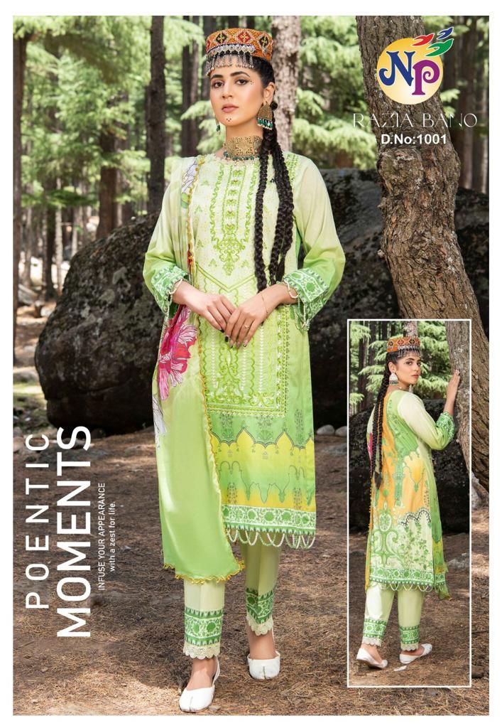 Nand Gopal Razia Bano Lawn Cotton Printed With Exclusive Neck Embroidery Salwar Suits Wholesaler Surat
