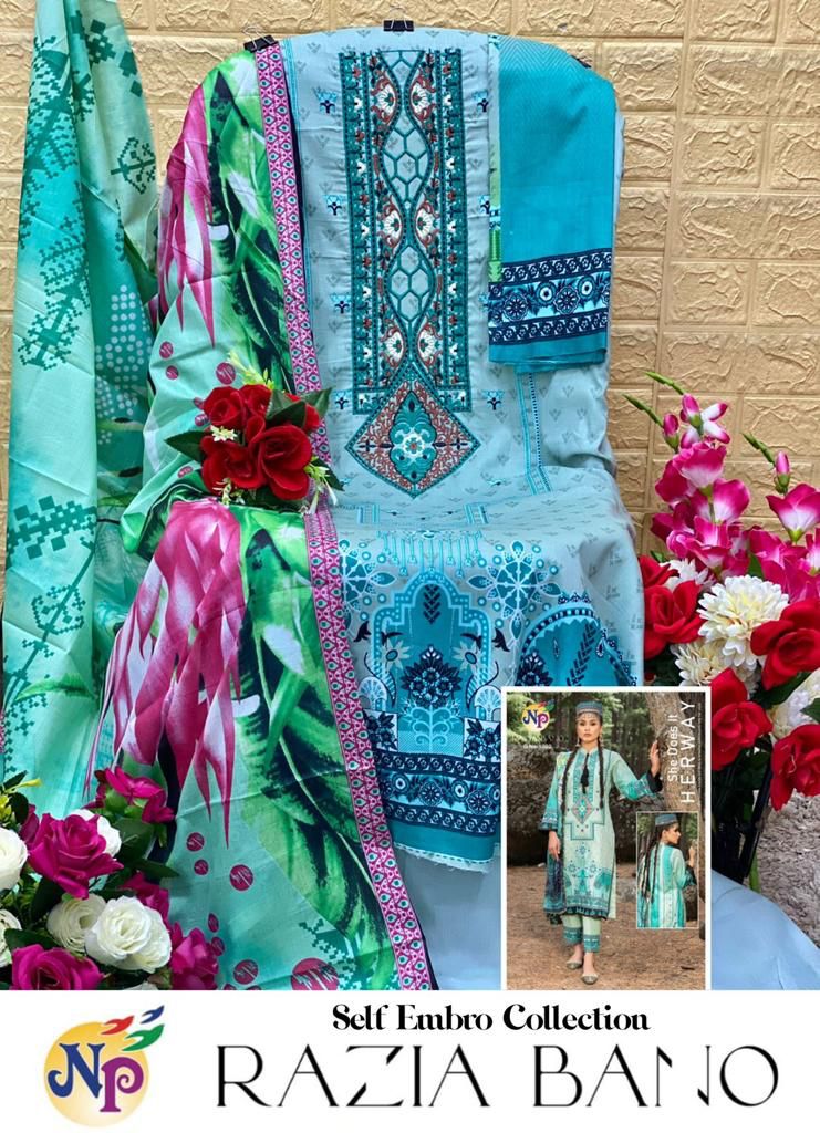 Nand Gopal Razia Bano Lawn Cotton Printed With Exclusive Neck Embroidery Salwar Suits Wholesaler Surat