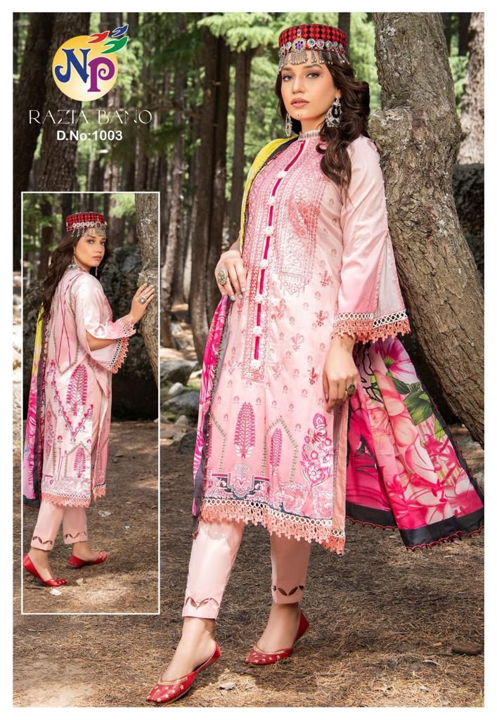Nand Gopal Razia Bano Lawn Cotton Printed With Exclusive Neck Embroidery Salwar Suits Wholesaler Surat