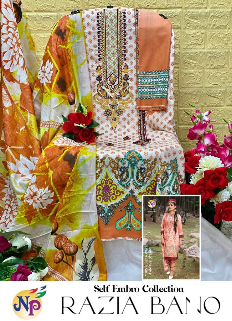 Nand Gopal Razia Bano Lawn Cotton Printed With Exclusive Neck Embroidery Salwar Suits Wholesaler Surat