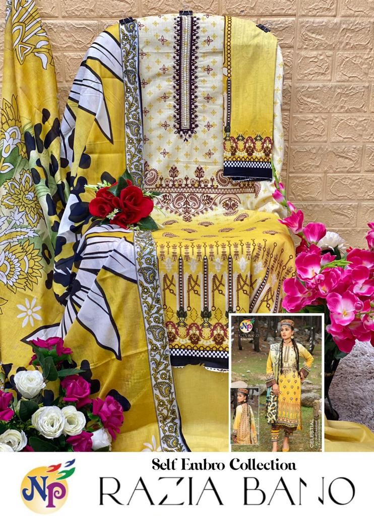 Nand Gopal Razia Bano Lawn Cotton Printed With Exclusive Neck Embroidery Salwar Suits Wholesaler Surat