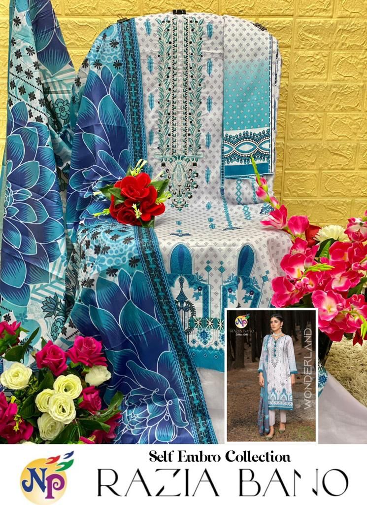 Nand Gopal Razia Bano Lawn Cotton Printed With Exclusive Neck Embroidery Salwar Suits Wholesaler Surat