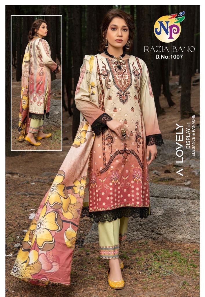 Nand Gopal Razia Bano Lawn Cotton Printed With Exclusive Neck Embroidery Salwar Suits Wholesaler Surat