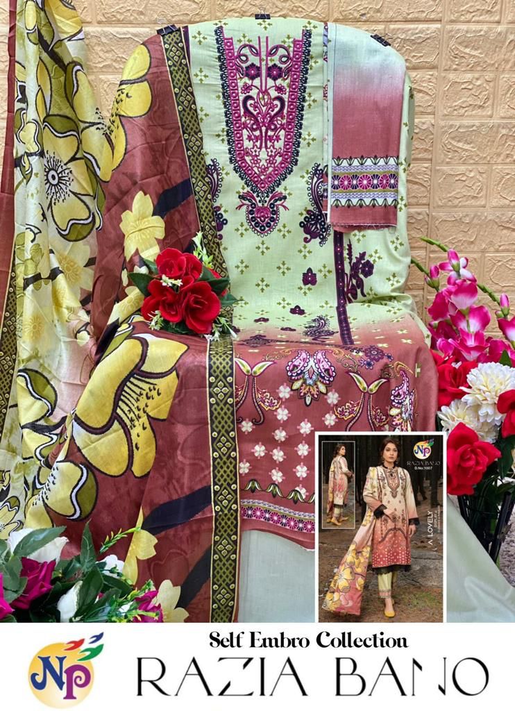 Nand Gopal Razia Bano Lawn Cotton Printed With Exclusive Neck Embroidery Salwar Suits Wholesaler Surat