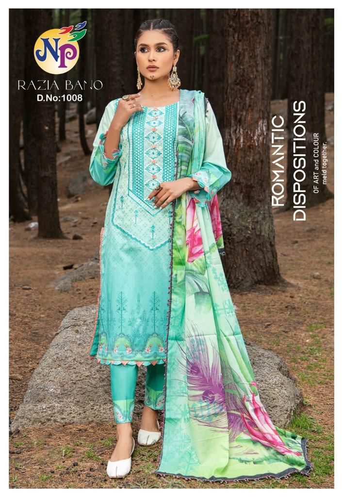 Nand Gopal Razia Bano Lawn Cotton Printed With Exclusive Neck Embroidery Salwar Suits Wholesaler Surat