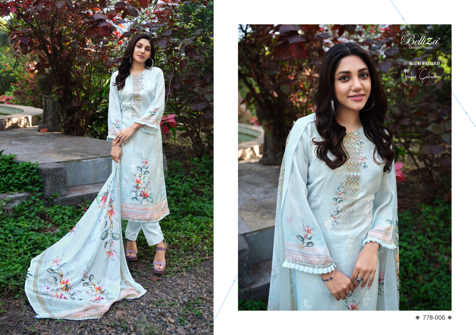 BELLIZA DESIGNER STUDIO SENORA JAM COTTON SALWAR SUIT
