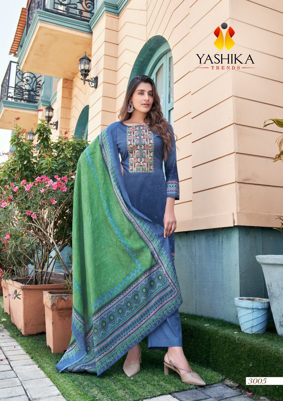 Yashika Trends Naishaa Secession Vol 3 Cotton Embroidery Designer Salwar Suits Wholesaler Surat