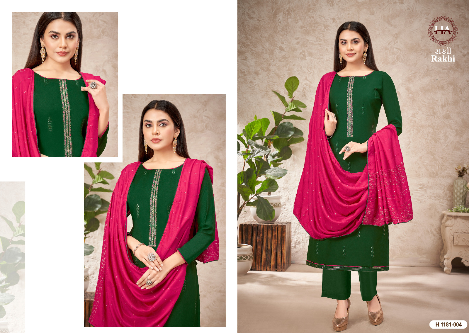 Harshit Fashion Hub Rakhi Rayon Slub With Embroidery Designer Suits Wholesaler Surat