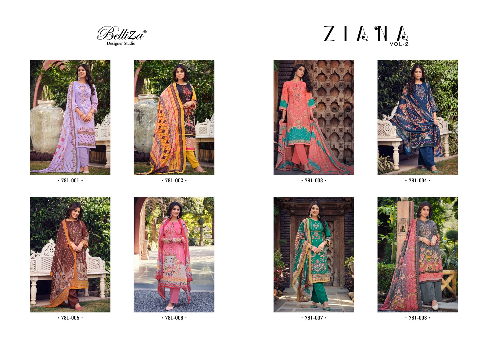 BELLIZA DESIGNER STUDIO ZIANA VOL 2 COTTON FANCY WORK SUIT