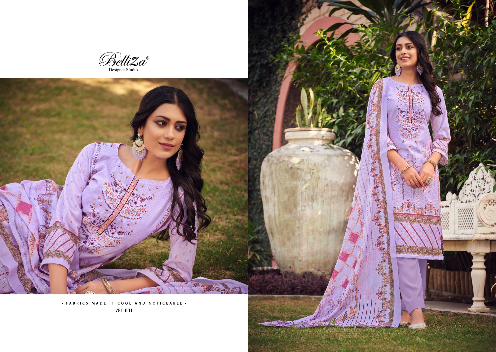 BELLIZA DESIGNER STUDIO ZIANA VOL 2 COTTON FANCY WORK SUIT