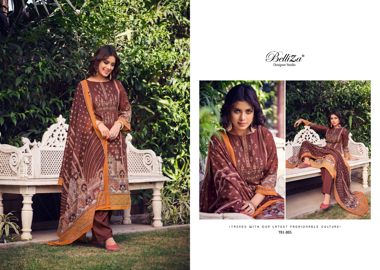 BELLIZA DESIGNER STUDIO ZIANA VOL 2 COTTON FANCY WORK SUIT