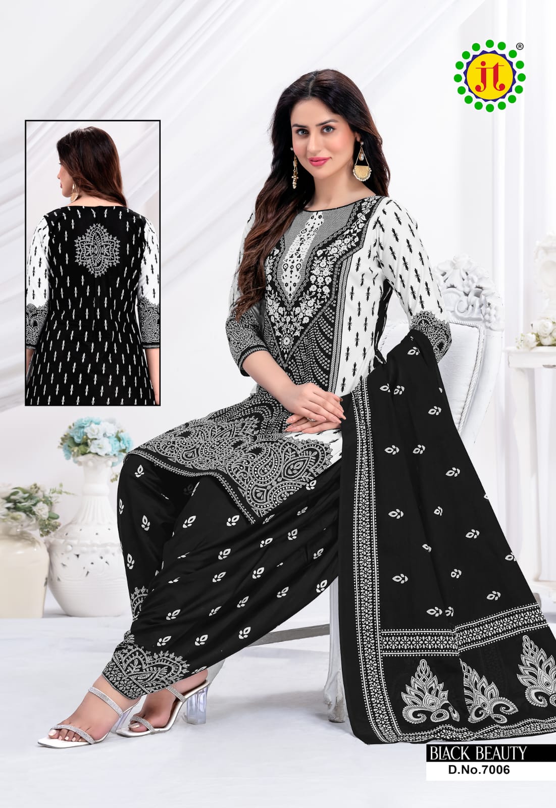 JT BLACK BEAUTY VOL 7 COTTON PRINTED DRESS