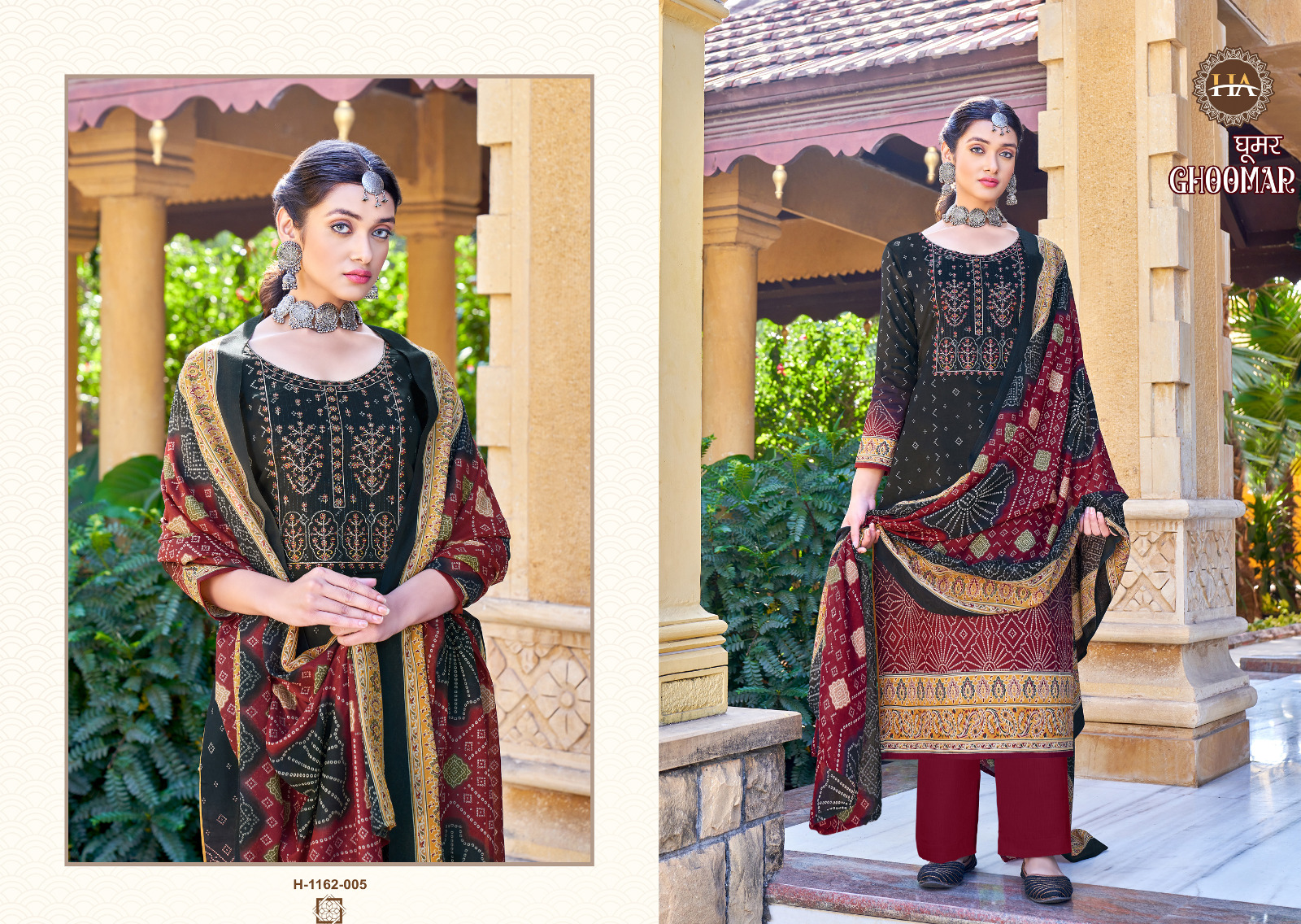 Harshit Fashion Hub Ghoomer Edition Vol 3 Jam Cotton Digital Print With Fancy Work Suits Wholesaler Surat