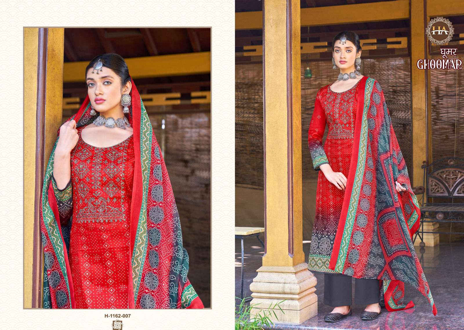 Harshit Fashion Hub Ghoomer Edition Vol 3 Jam Cotton Digital Print With Fancy Work Suits Wholesaler Surat