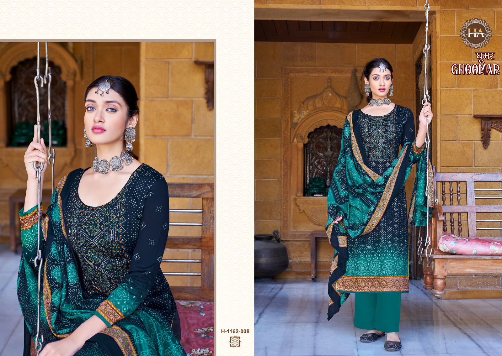Harshit Fashion Hub Ghoomer Edition Vol 3 Jam Cotton Digital Print With Fancy Work Suits Wholesaler Surat