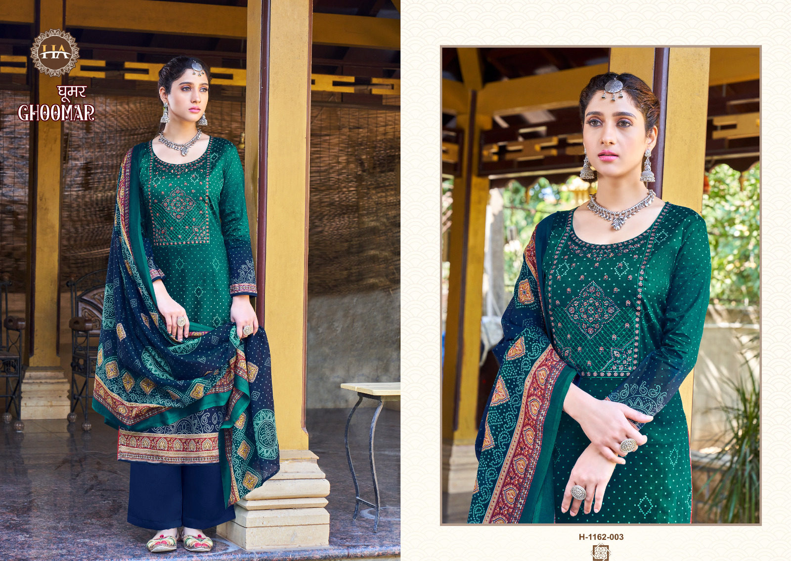 Harshit Fashion Hub Ghoomer Edition Vol 3 Jam Cotton Digital Print With Fancy Work Suits Wholesaler Surat