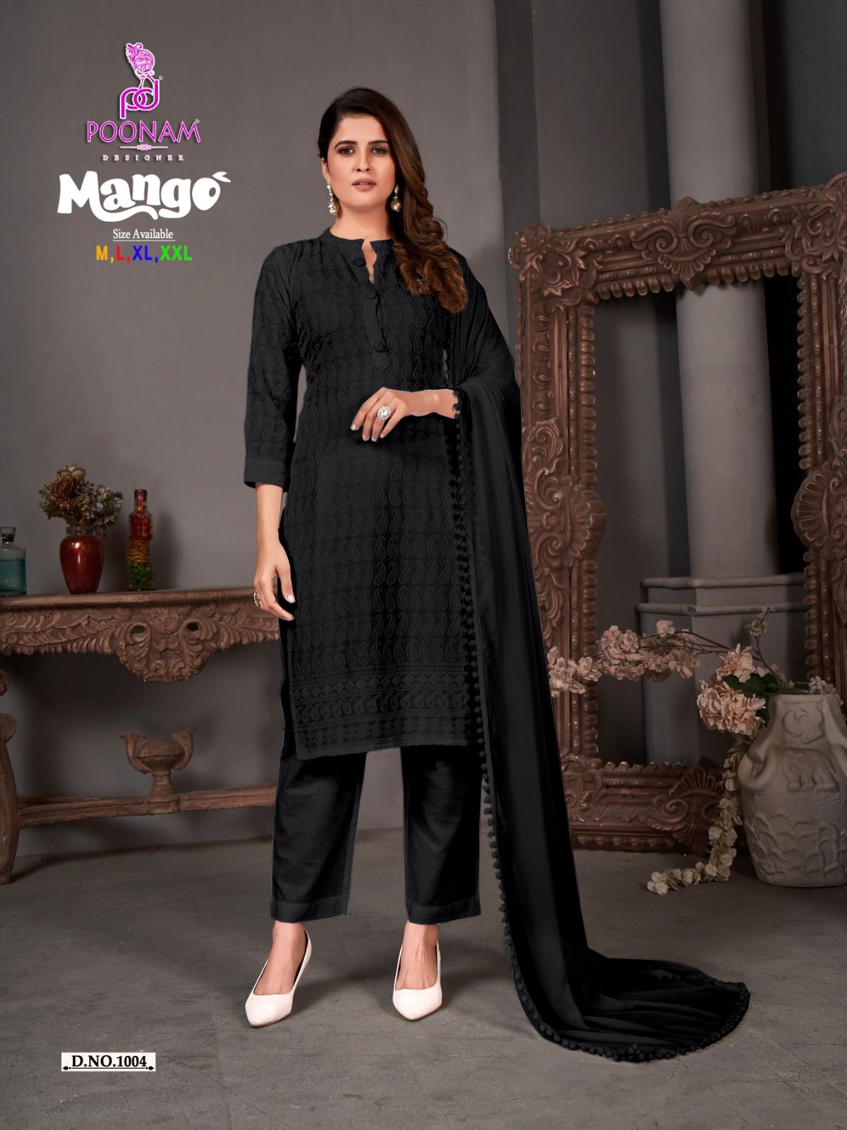 Poonam Designer Mango Chikan Rayon Fancy Kurti Combo Best Wholesale Rate Surat