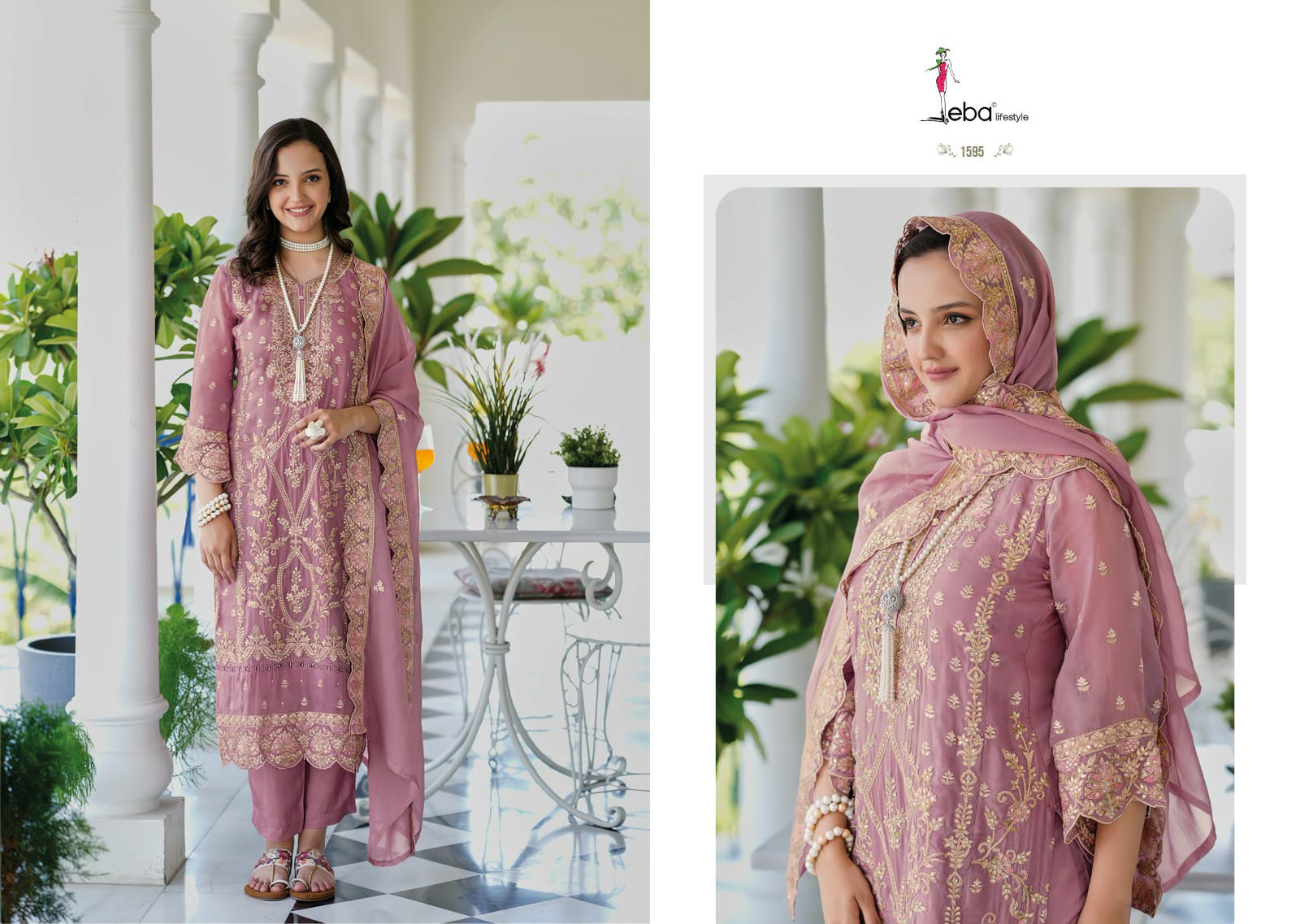 Eba Lifestyle Aanaya Organza Beautiful Embroidery Designer Suits Wholesaler Surat