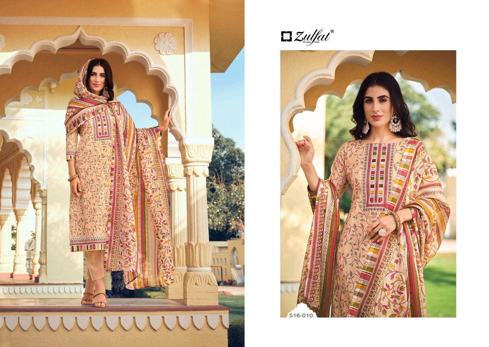 Zulfat Designer Suits Meera Cotton Fancy Designer Print Salwar Suits Wholesaler Surat