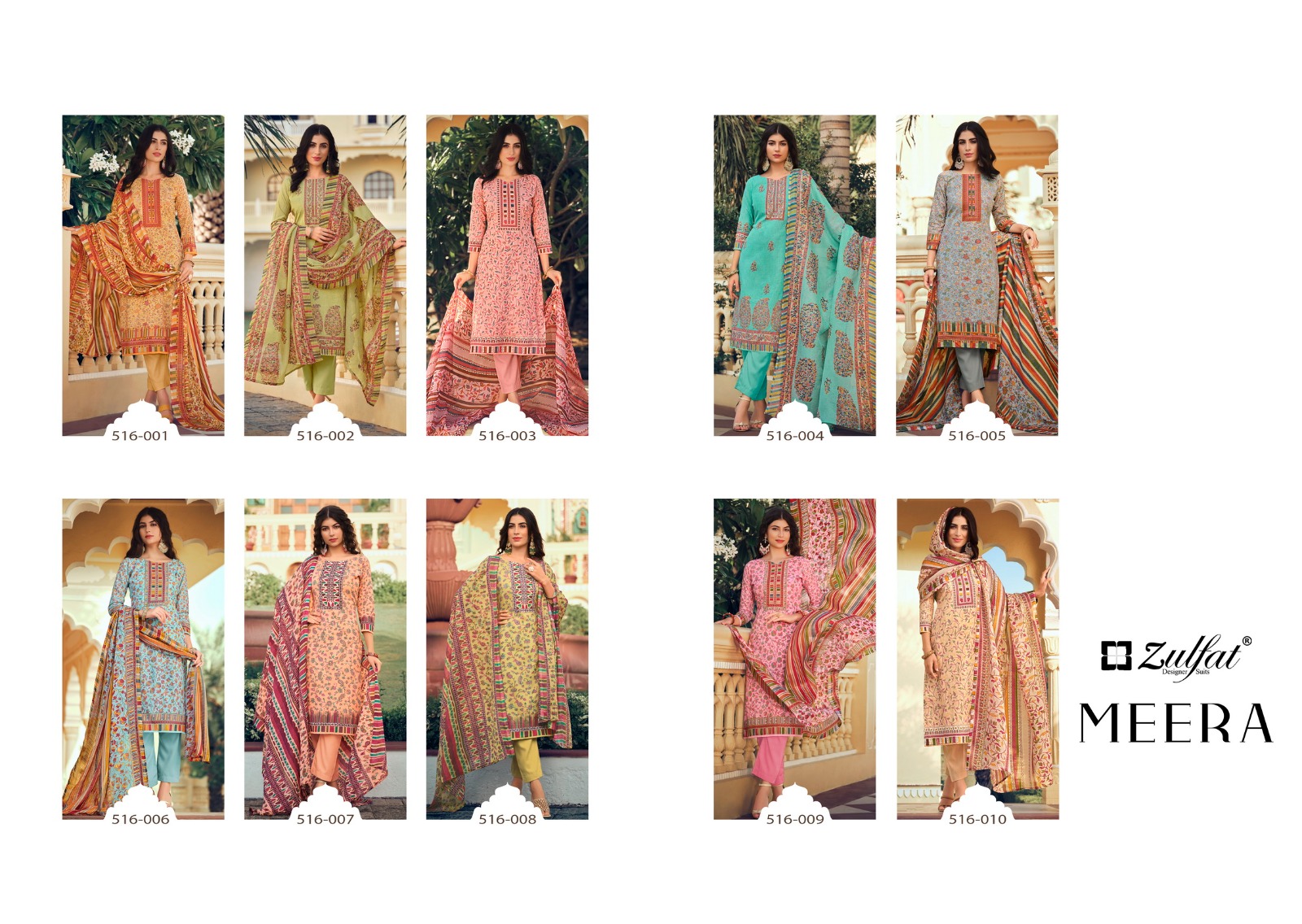 Zulfat Designer Suits Meera Cotton Fancy Designer Print Salwar Suits Wholesaler Surat