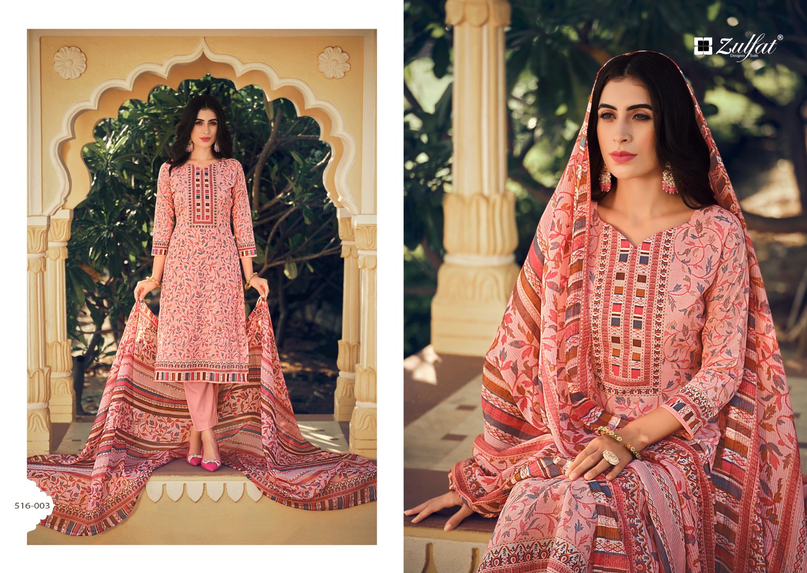 Zulfat Designer Suits Meera Cotton Fancy Designer Print Salwar Suits Wholesaler Surat