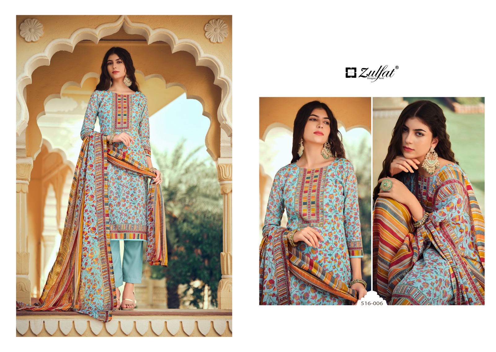 Zulfat Designer Suits Meera Cotton Fancy Designer Print Salwar Suits Wholesaler Surat