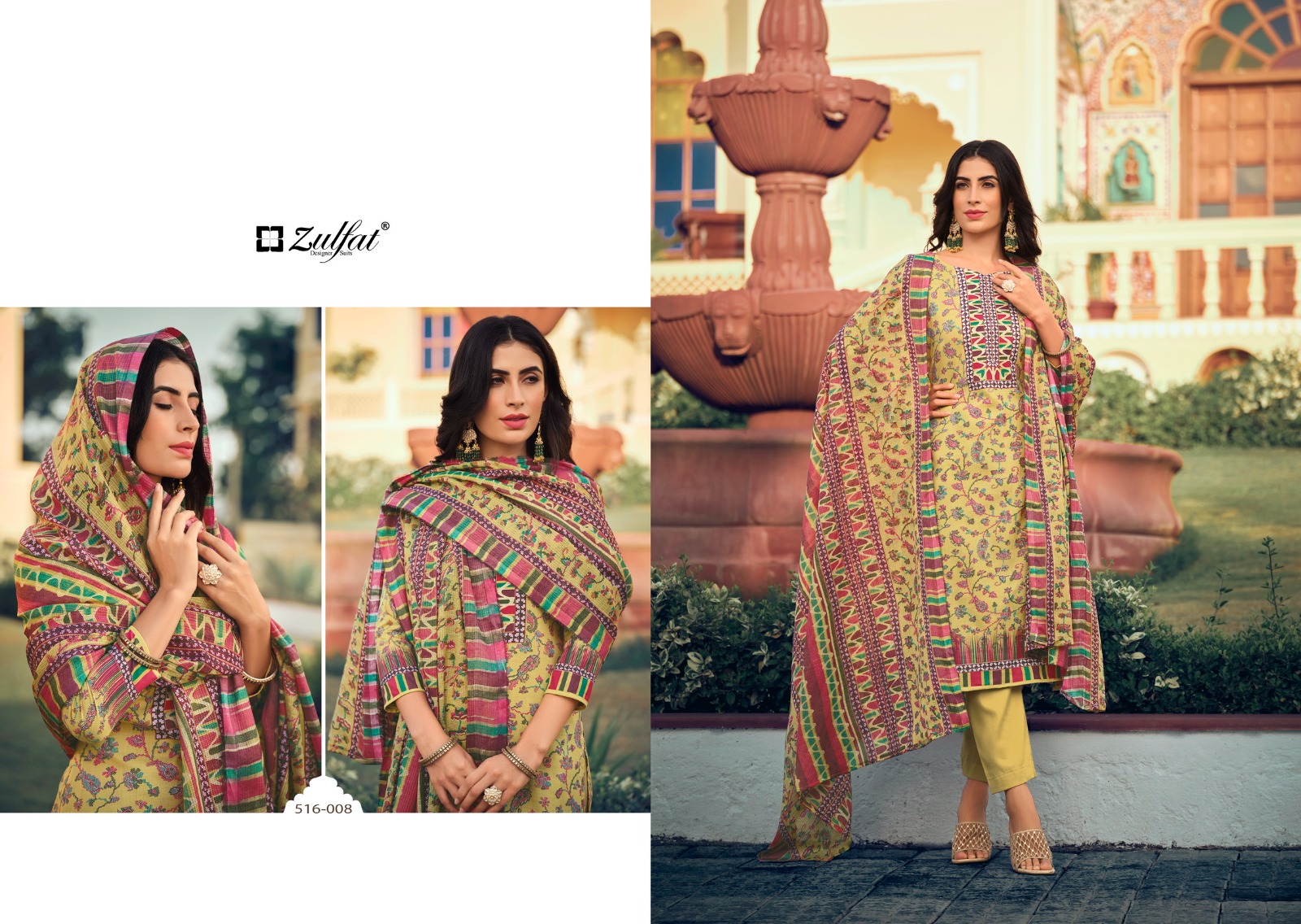 Zulfat Designer Suits Meera Cotton Fancy Designer Print Salwar Suits Wholesaler Surat