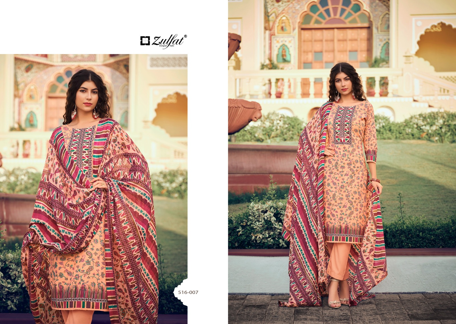 Zulfat Designer Suits Meera Cotton Fancy Designer Print Salwar Suits Wholesaler Surat