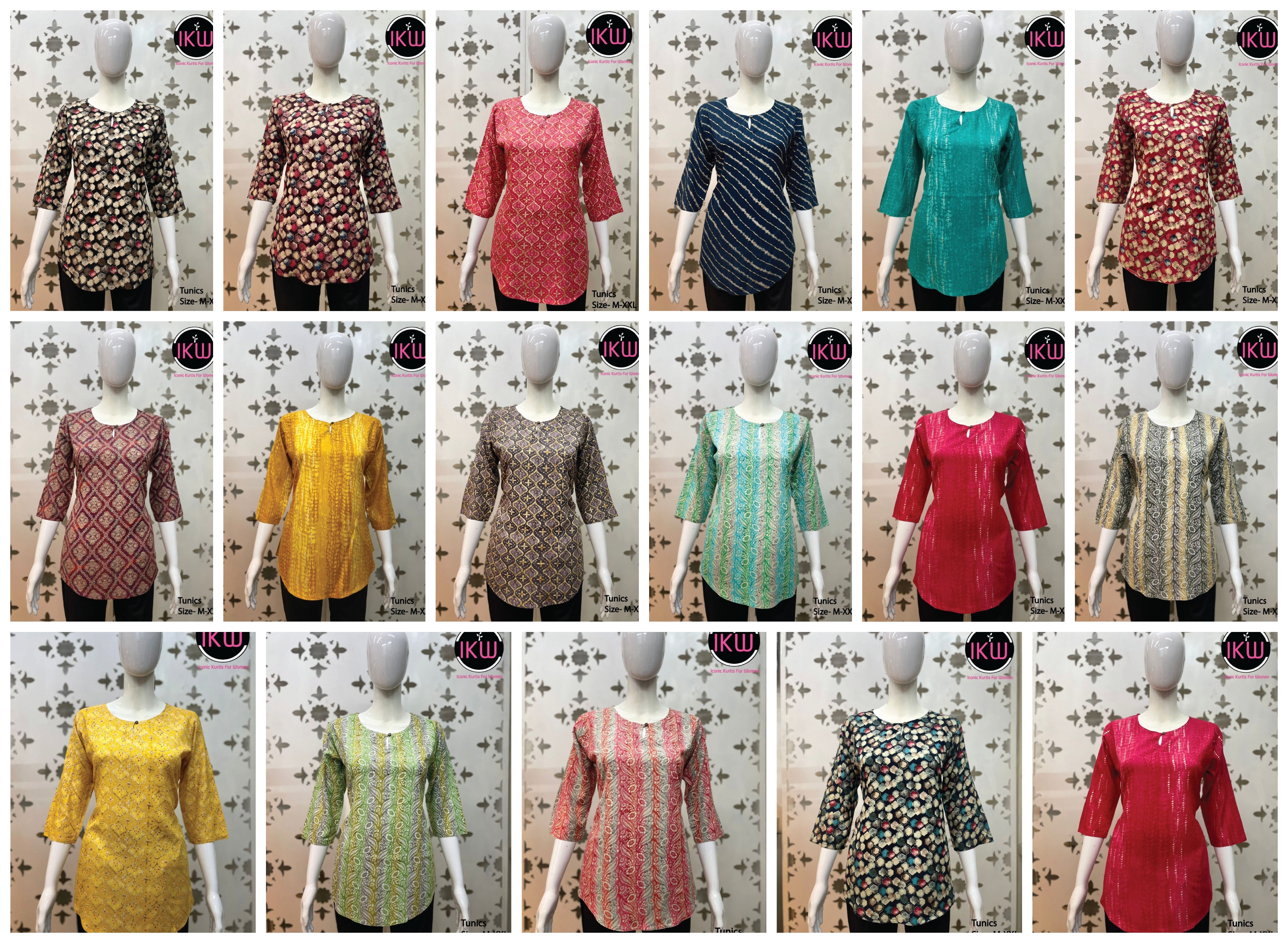 Ikw Designs Pick & Choose Printed Rayon Low Range Tunics Wholesaler Surat