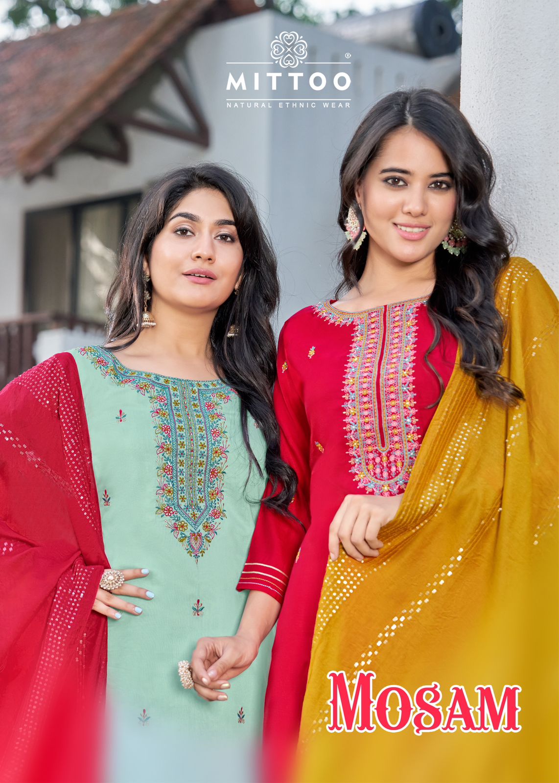 Mittoo Mosam Viscose Weaving Fancy Embroidery Designer Kurti With Pant & Dupatta Combo Wholesaler Surat
