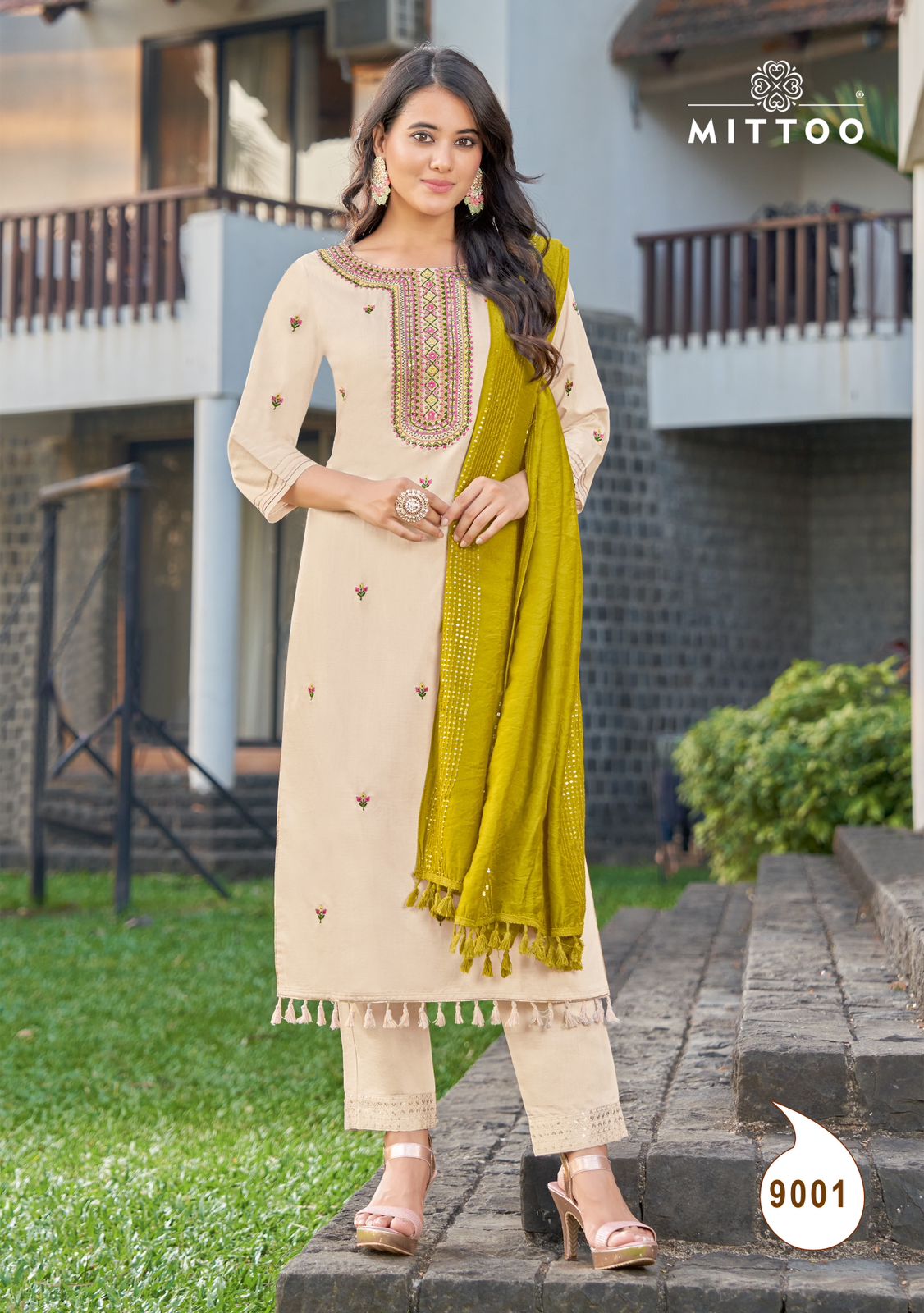 Mittoo Mosam Viscose Weaving Fancy Embroidery Designer Kurti With Pant & Dupatta Combo Wholesaler Surat