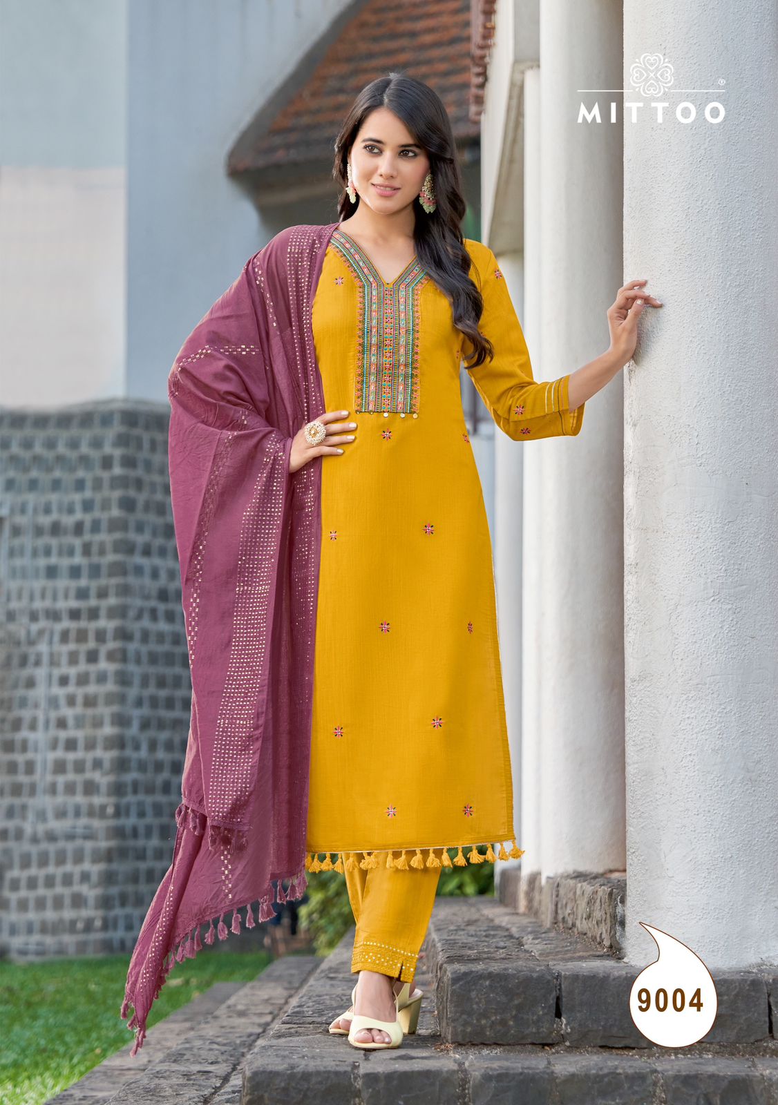 Mittoo Mosam Viscose Weaving Fancy Embroidery Designer Kurti With Pant & Dupatta Combo Wholesaler Surat