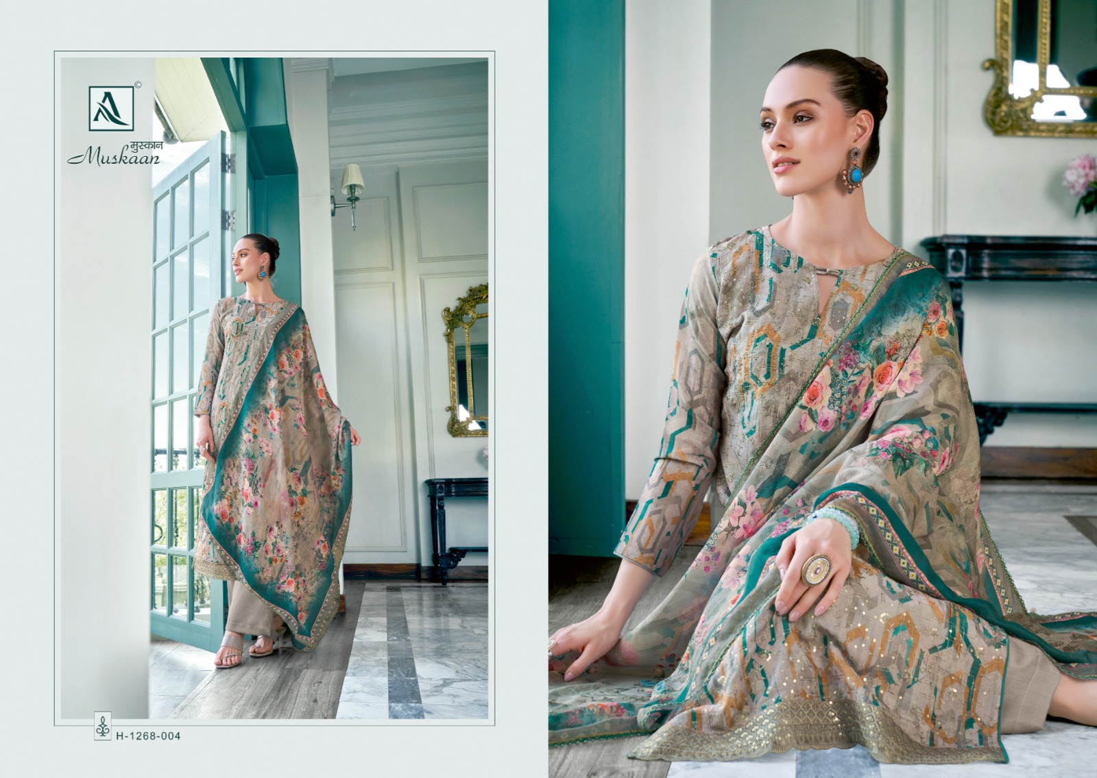 ALOK SUITS MUSKAAN MUSLIN FANCY WORK SUIT