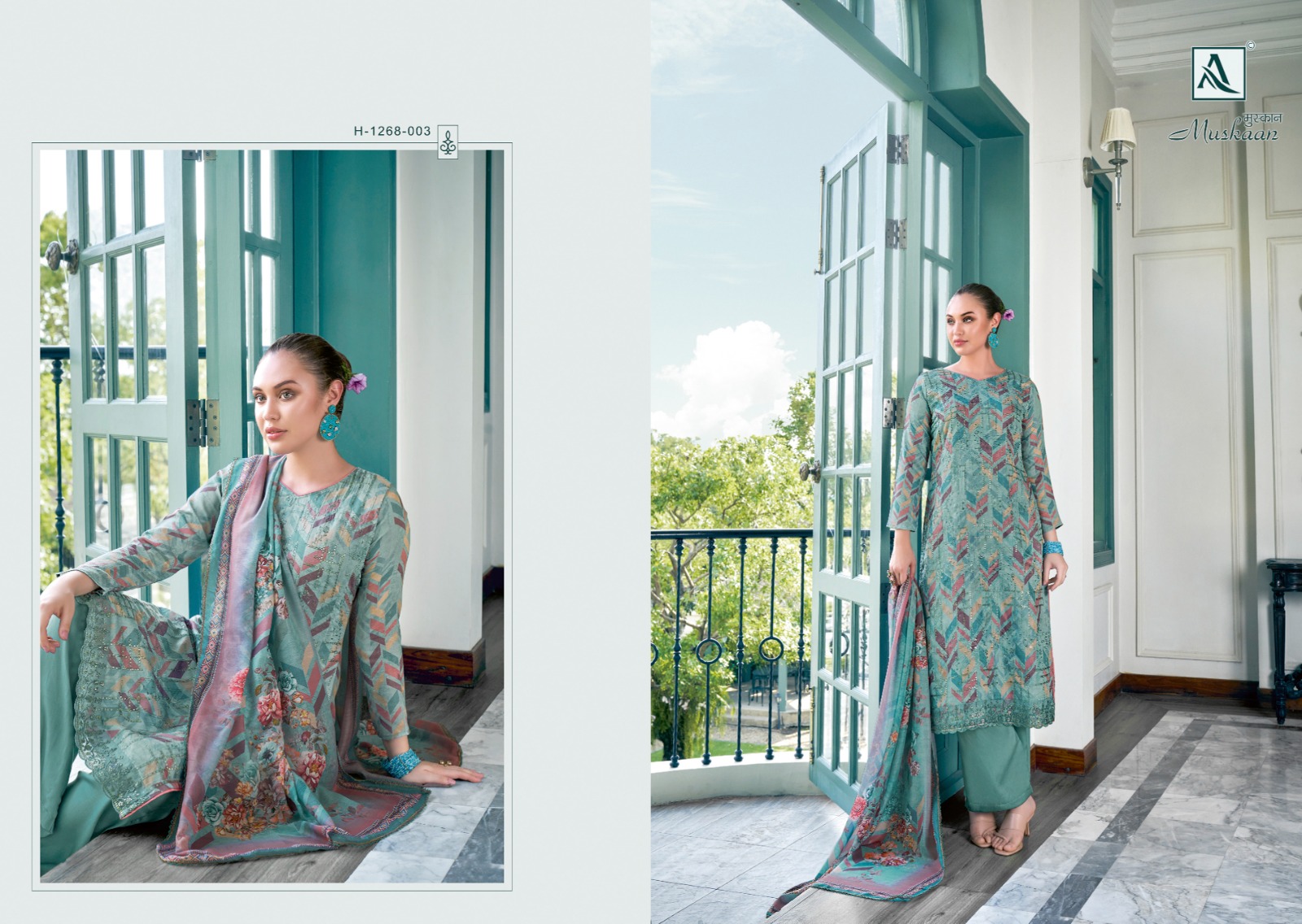 ALOK SUITS MUSKAAN MUSLIN FANCY WORK SUIT