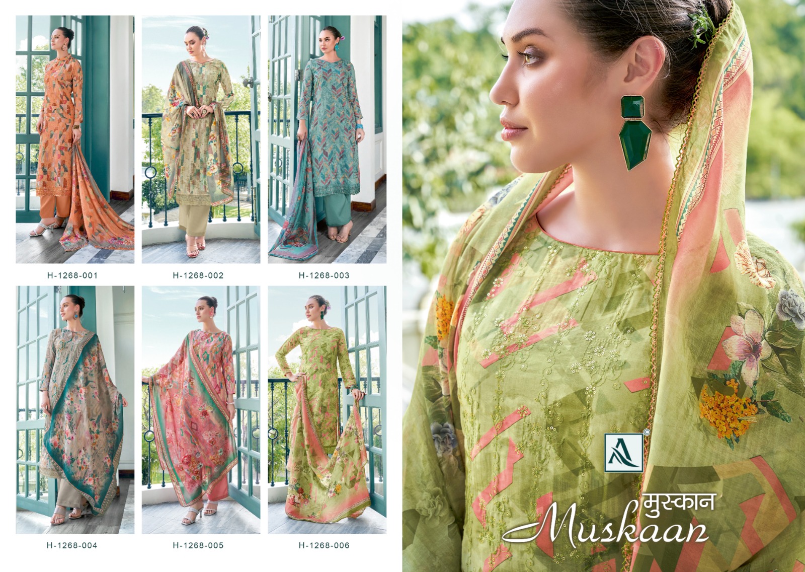 ALOK SUITS MUSKAAN MUSLIN FANCY WORK SUIT