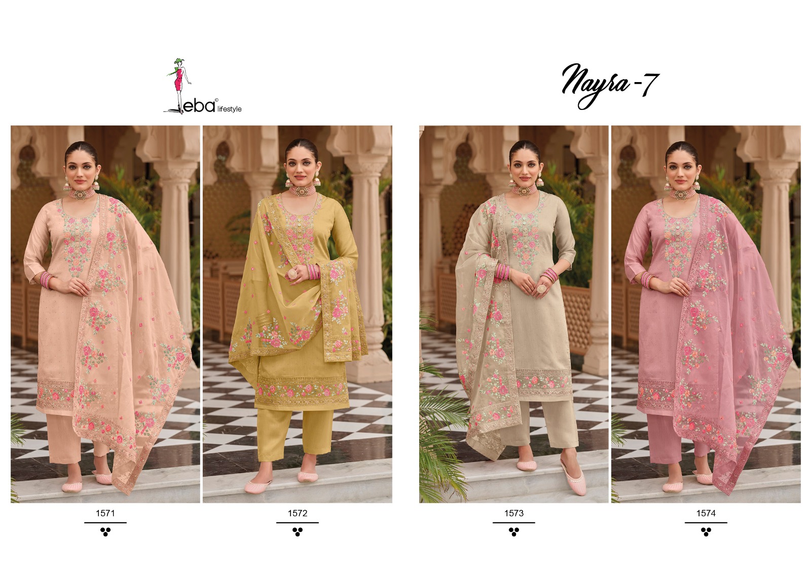 Eba Lifestyle Nyra Vol 7 Viscose Silk With Heavy Embroidery Designer Festive Wear Suits Wholesaler Surat