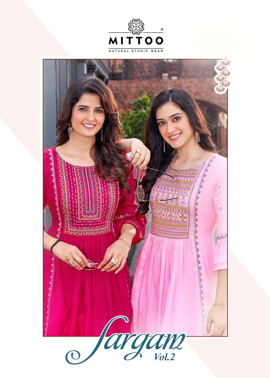 Mittoo Sargam Vol 2 Wrinkle Rayon Embroidery Work Fancy Kurtis For Ladies At Best Wholesale Rate Surat