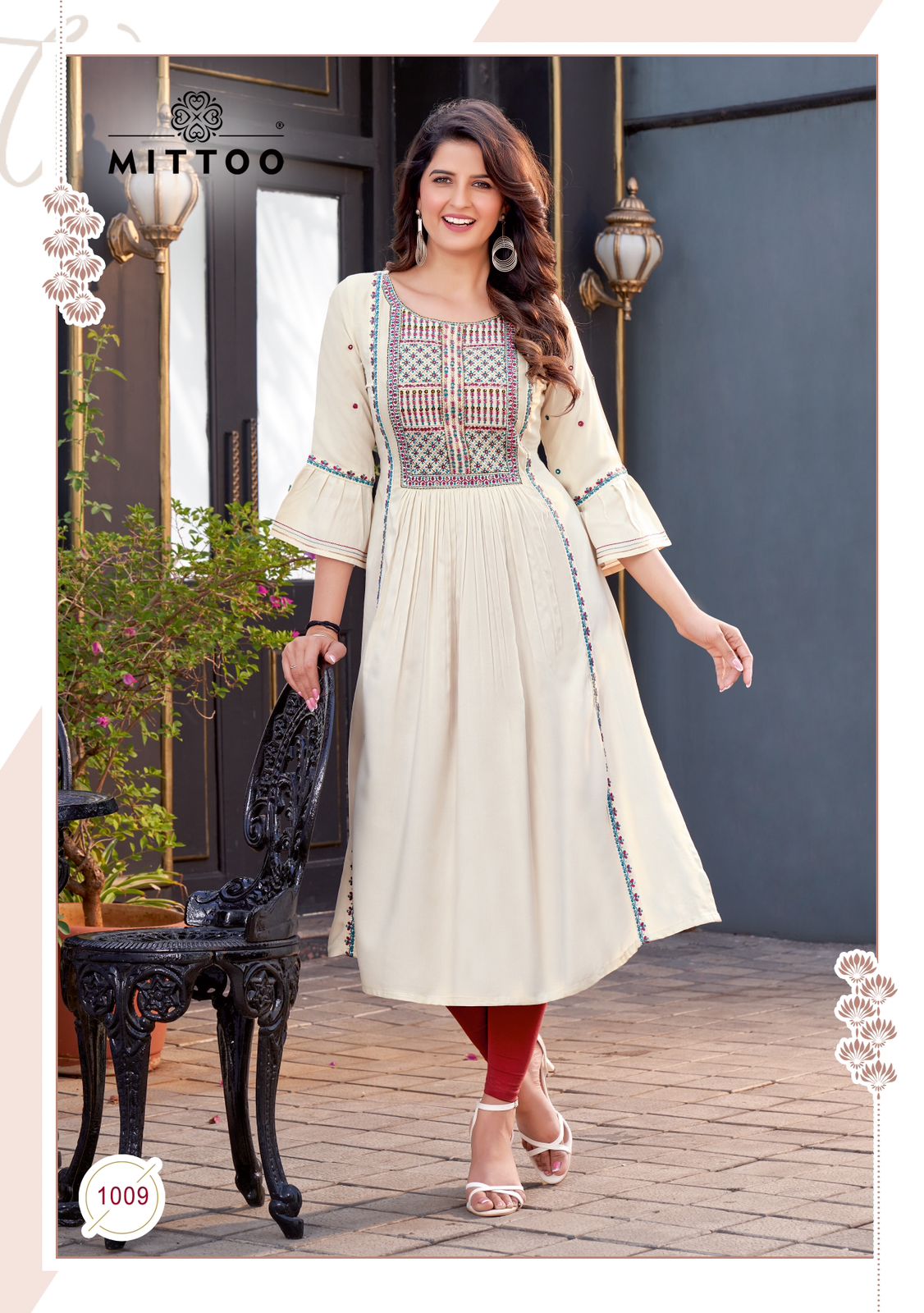 Mittoo Sargam Vol 2 Wrinkle Rayon Embroidery Work Fancy Kurtis For Ladies At Best Wholesale Rate Surat