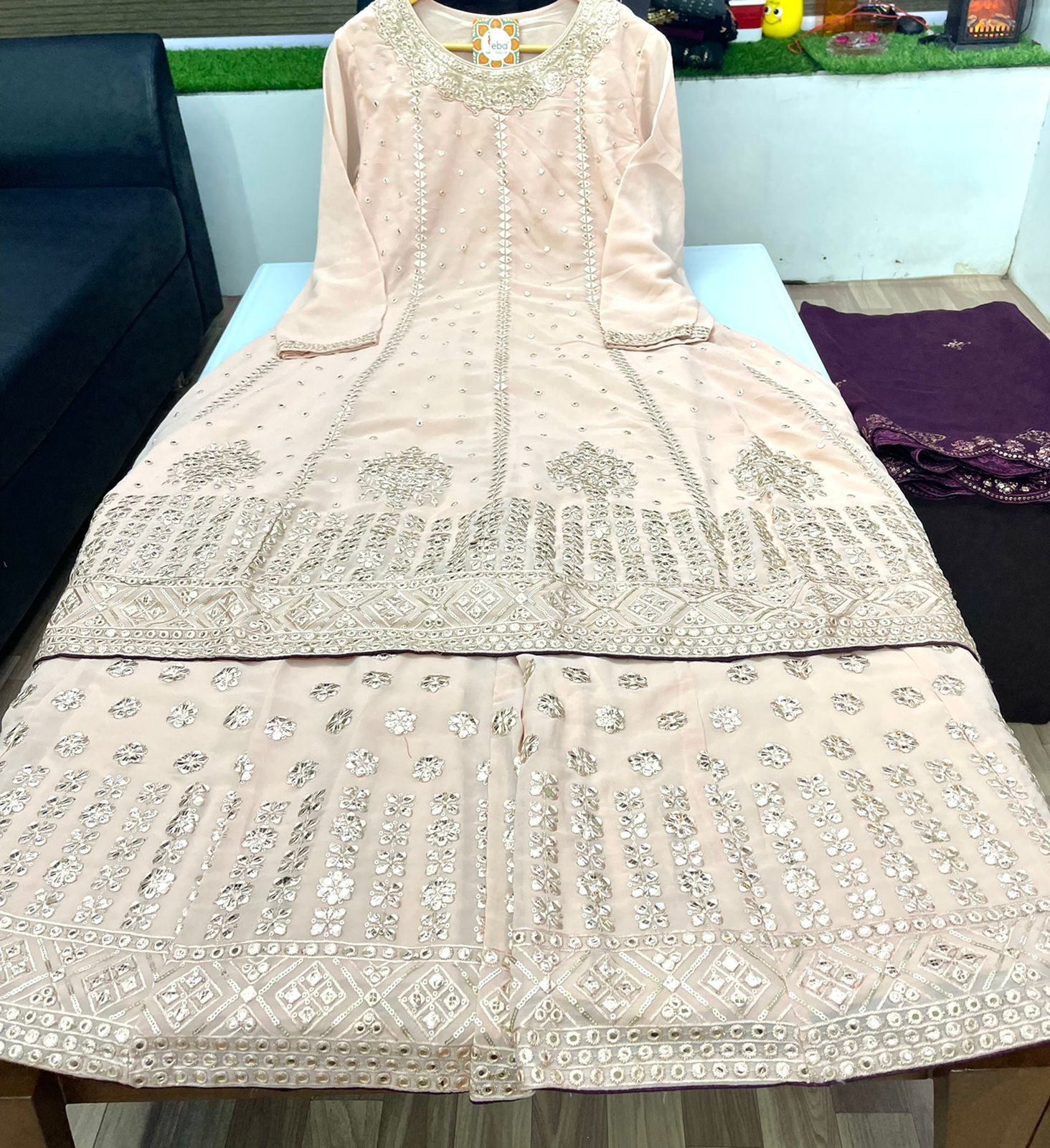 Eba Lifestyle Baani Georgette With Heavy Embroidery Designer Ready Made Plazzo Suits Wholesaler Surat