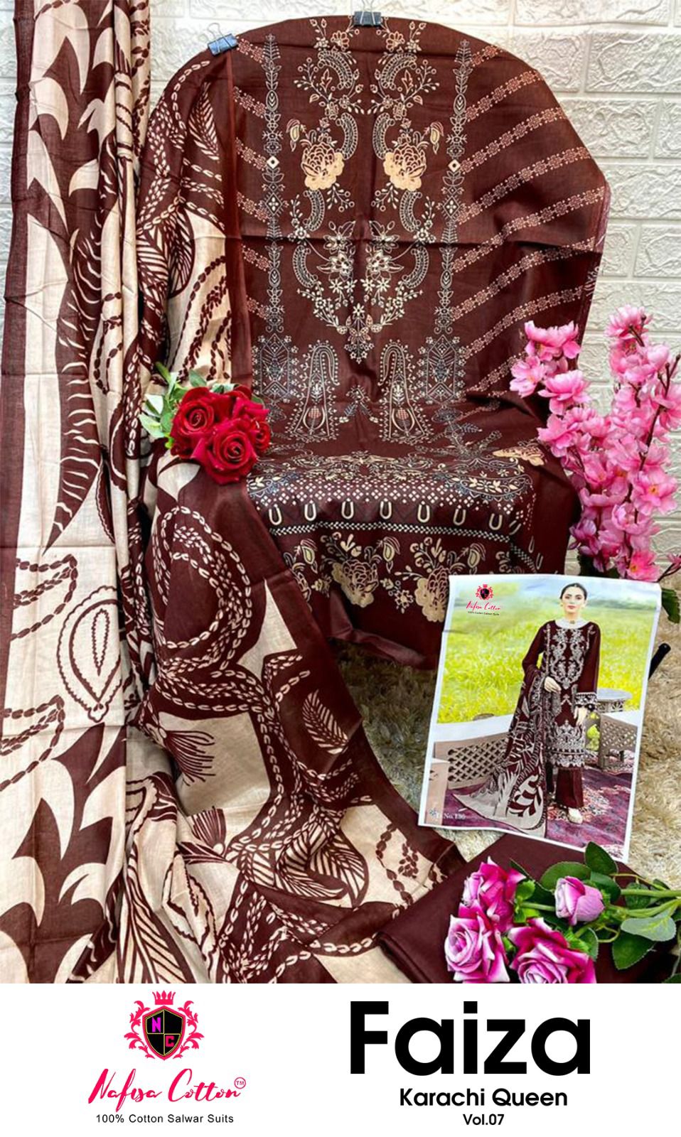 Nafisa Cotton Faiza Karachi Queen Vol 7 Printed Karachi Cotton Suits Wholesaler Surat
