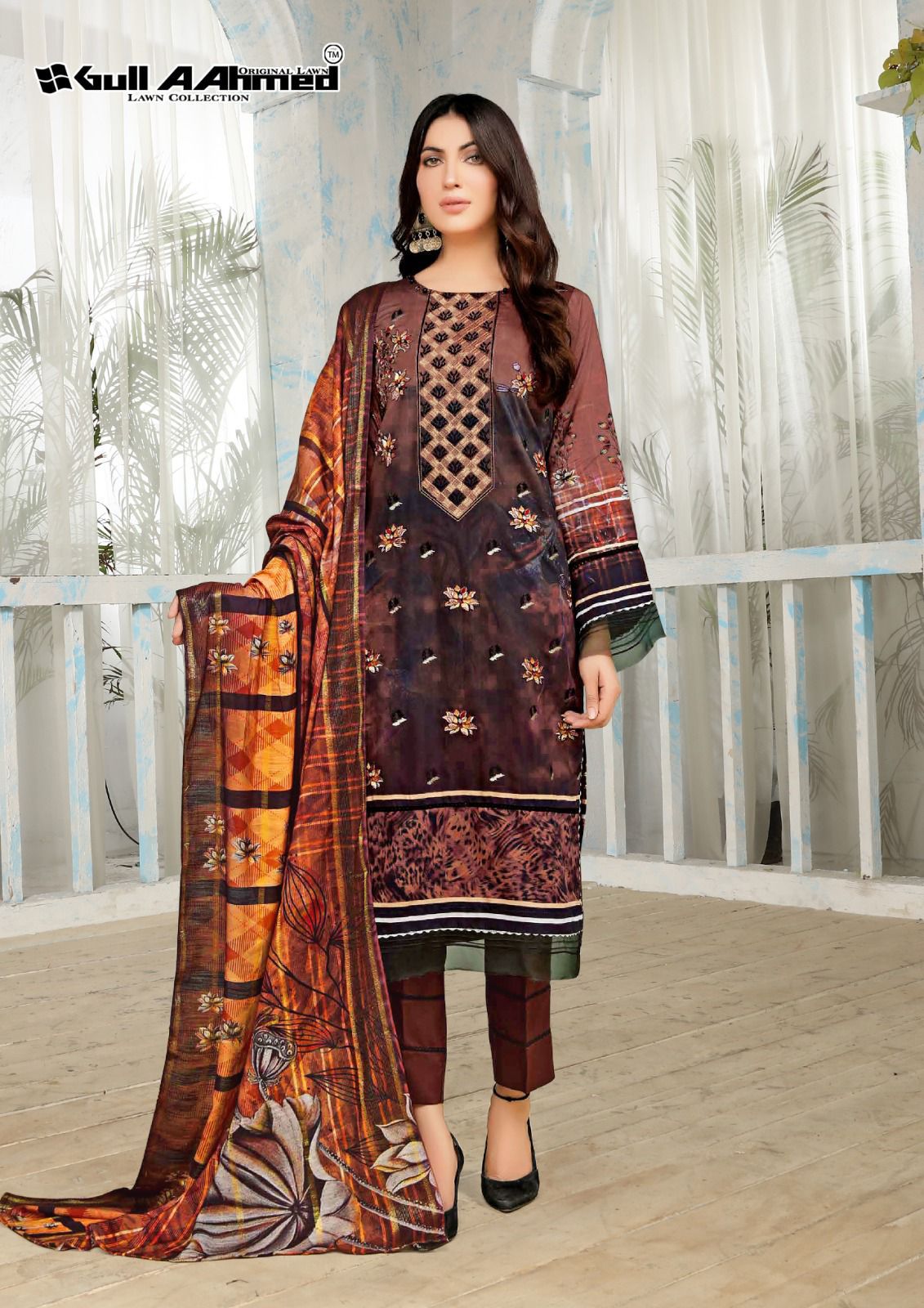 GULL AAHMED MINHAL EXCLUSIVE LAWN COLLECTION VOL 3 PRINTED SUIT