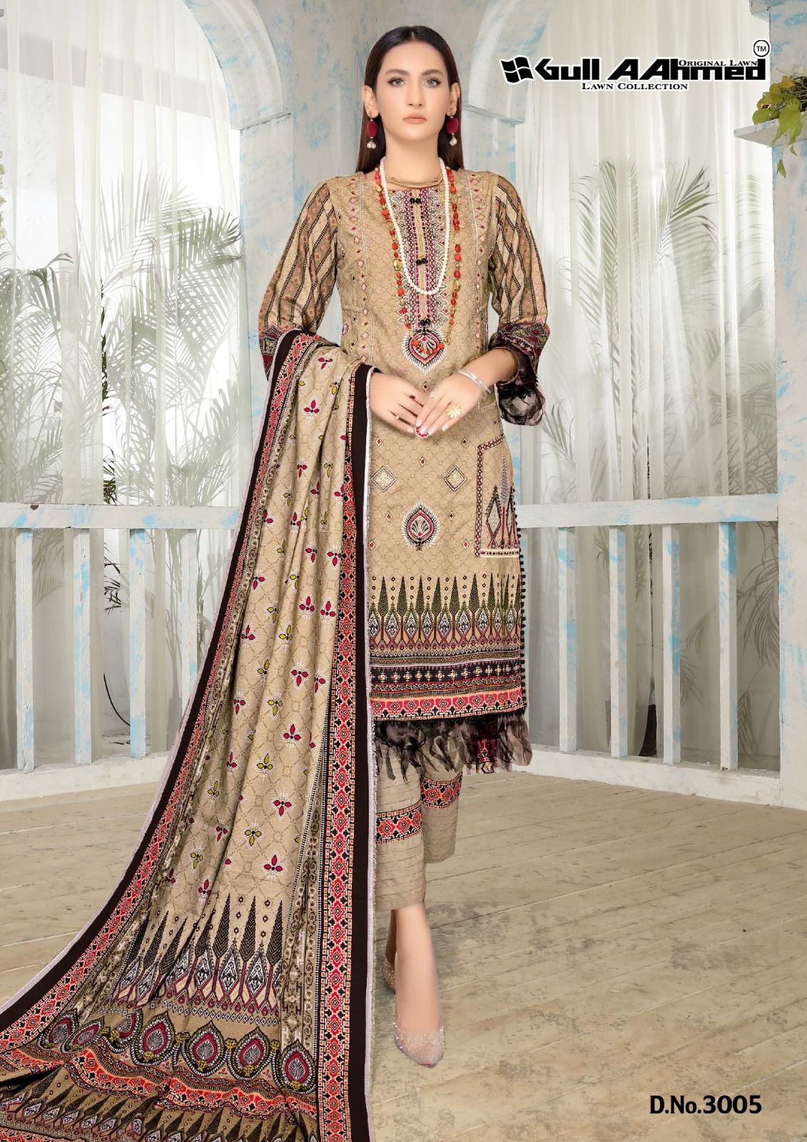 GULL AAHMED MINHAL EXCLUSIVE LAWN COLLECTION VOL 3 PRINTED SUIT