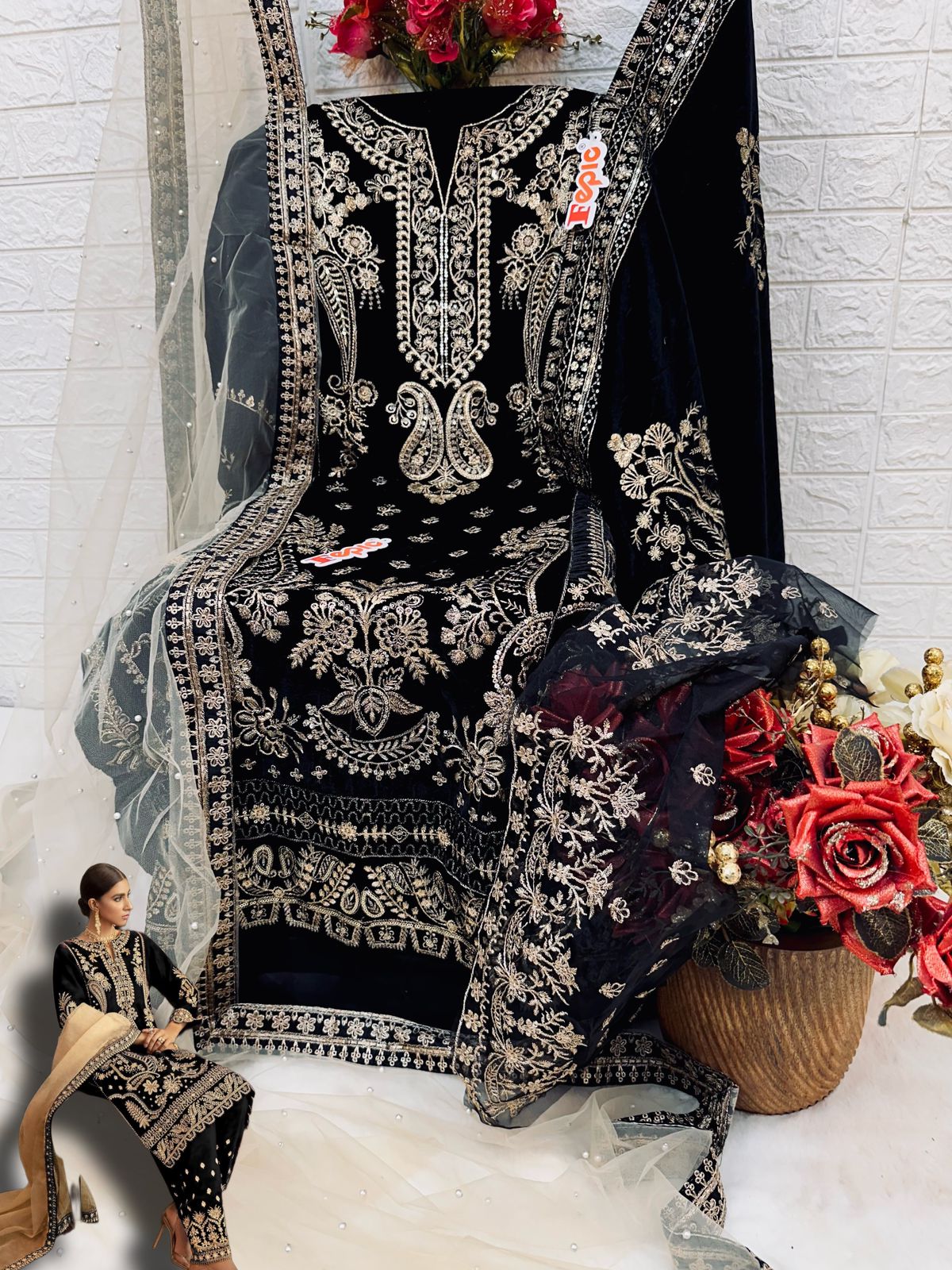 FEPIC ROSEMEEN V 17017 VELVET HEAVY EMBROIDERED PAKISTANI SUIT
