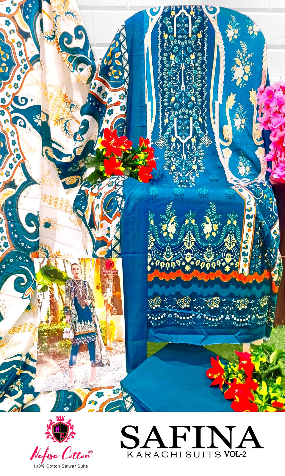 Nafisa Cotton Safina Vol 2 Cotton Digital Style Prints Salwar Suits Wholesaler Surat