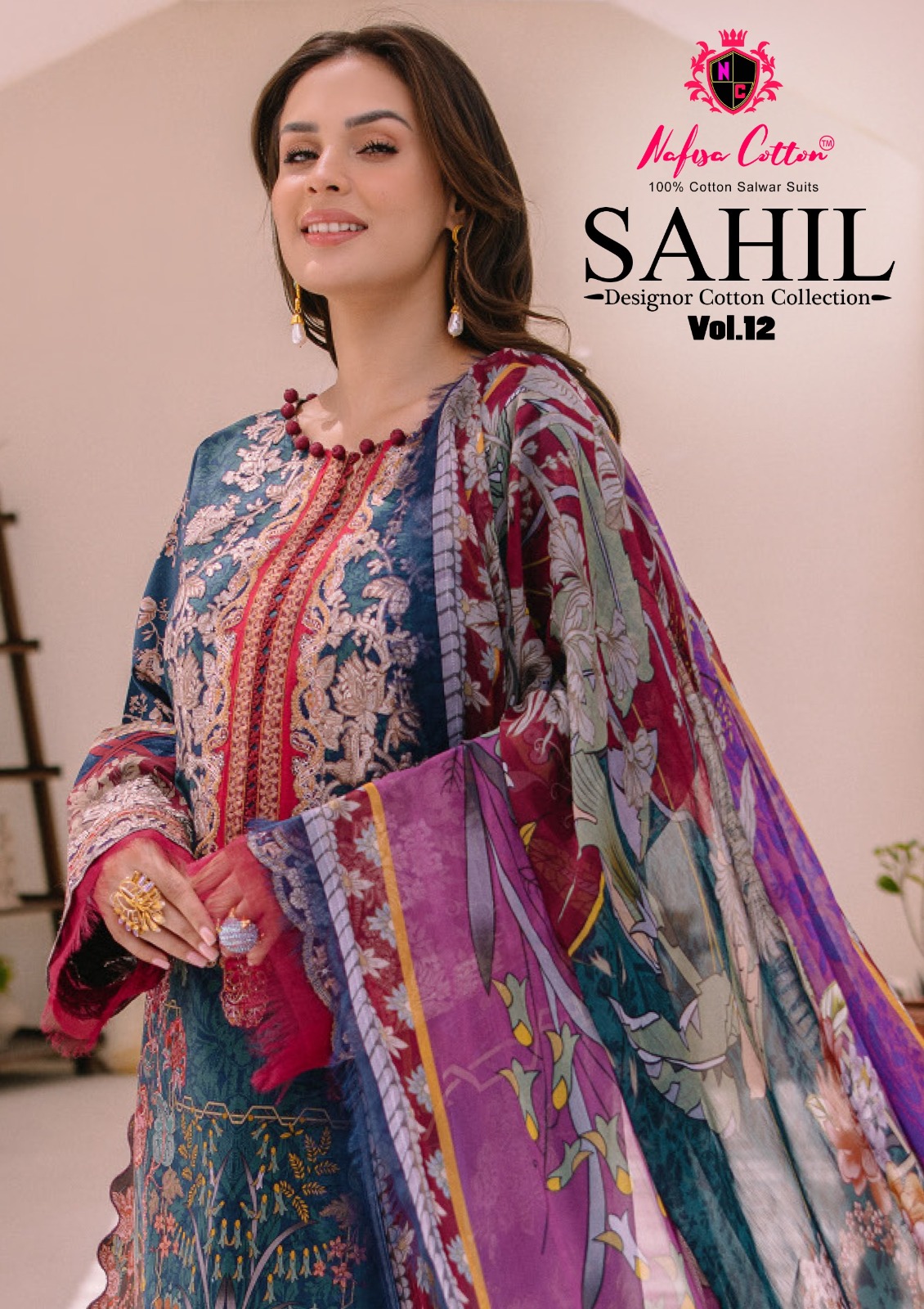 Nafisa Cotton Sahil Designer Cotton Collection Vol 12 Cotton Digital Style Print Salwar Suits Wholesaler Surat