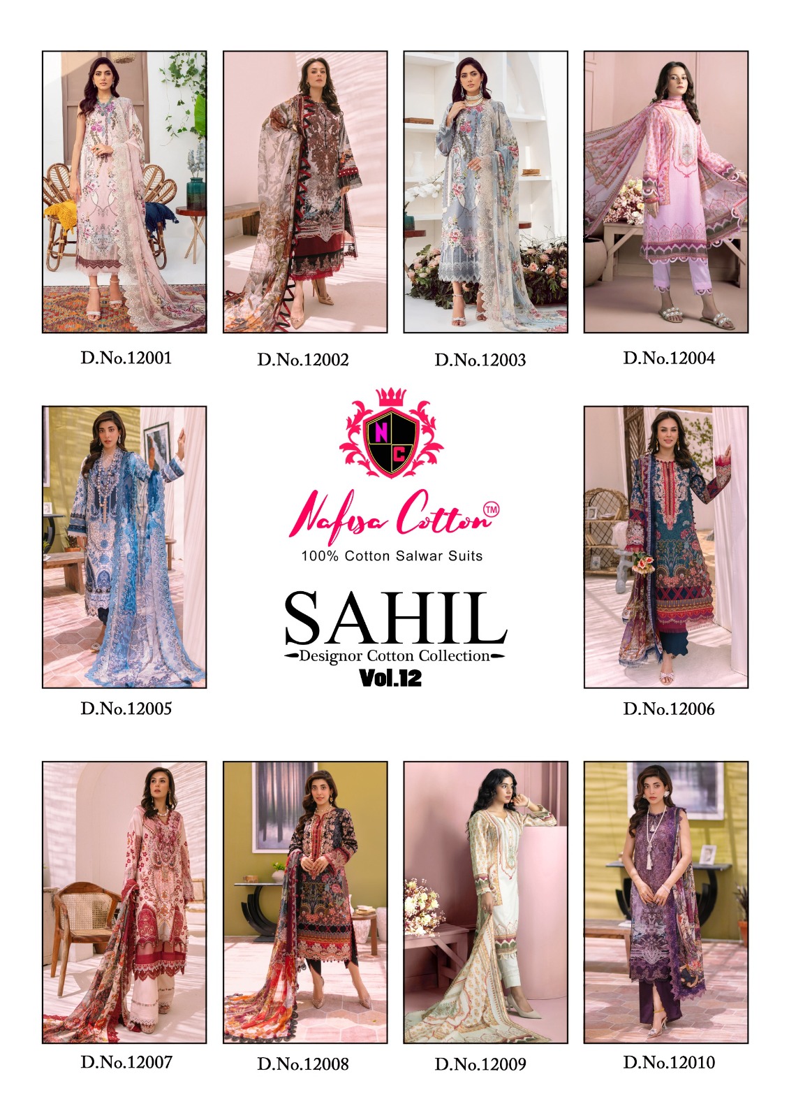 Nafisa Cotton Sahil Designer Cotton Collection Vol 12 Cotton Digital Style Print Salwar Suits Wholesaler Surat