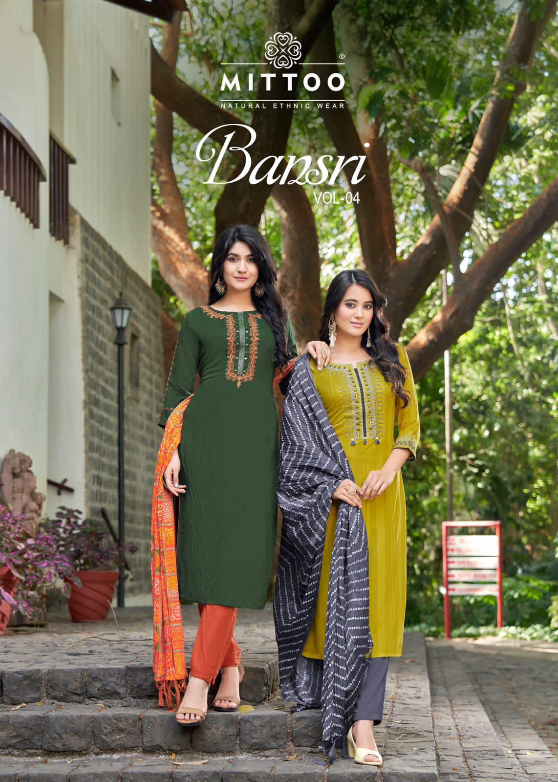 Mittoo Bansri Vol 4 Rayon Weaving Hand Work Designer Fancy Kurti Combo Set Wholesaler Surat