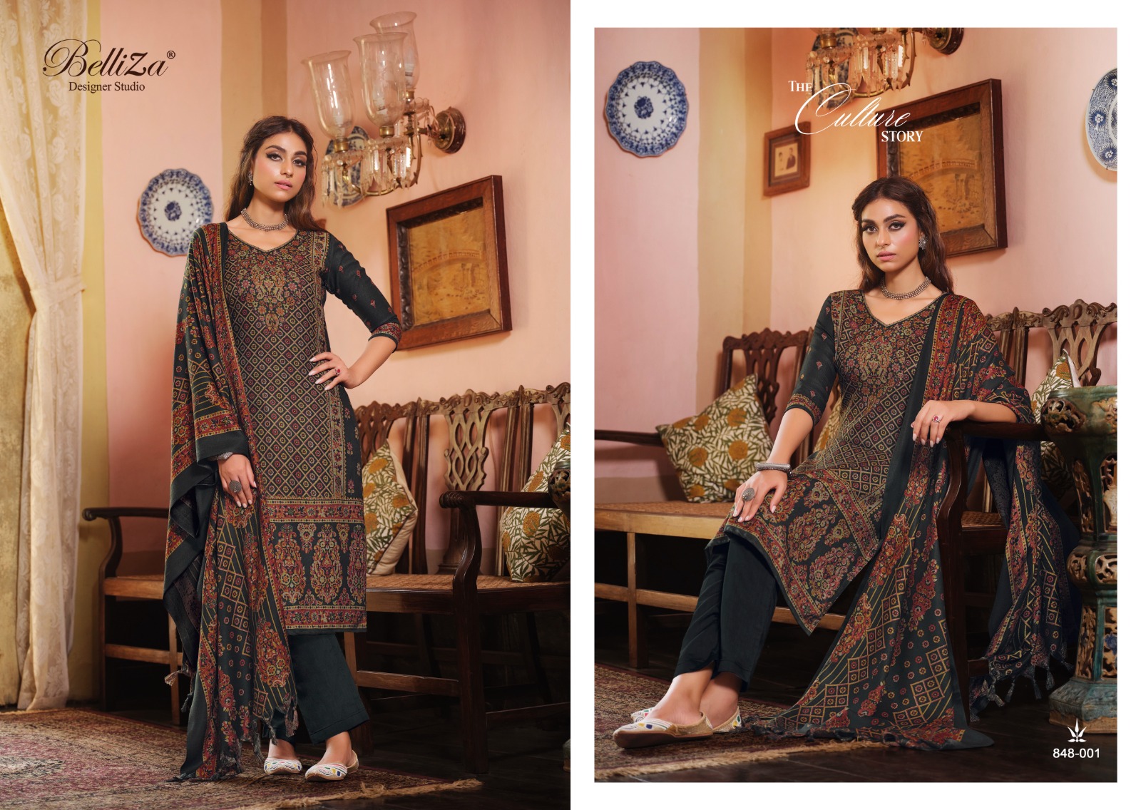 BELLIZA DESIGNER STUDIO CASHMERA KAANI WOOLEN PASHMINA SUIT