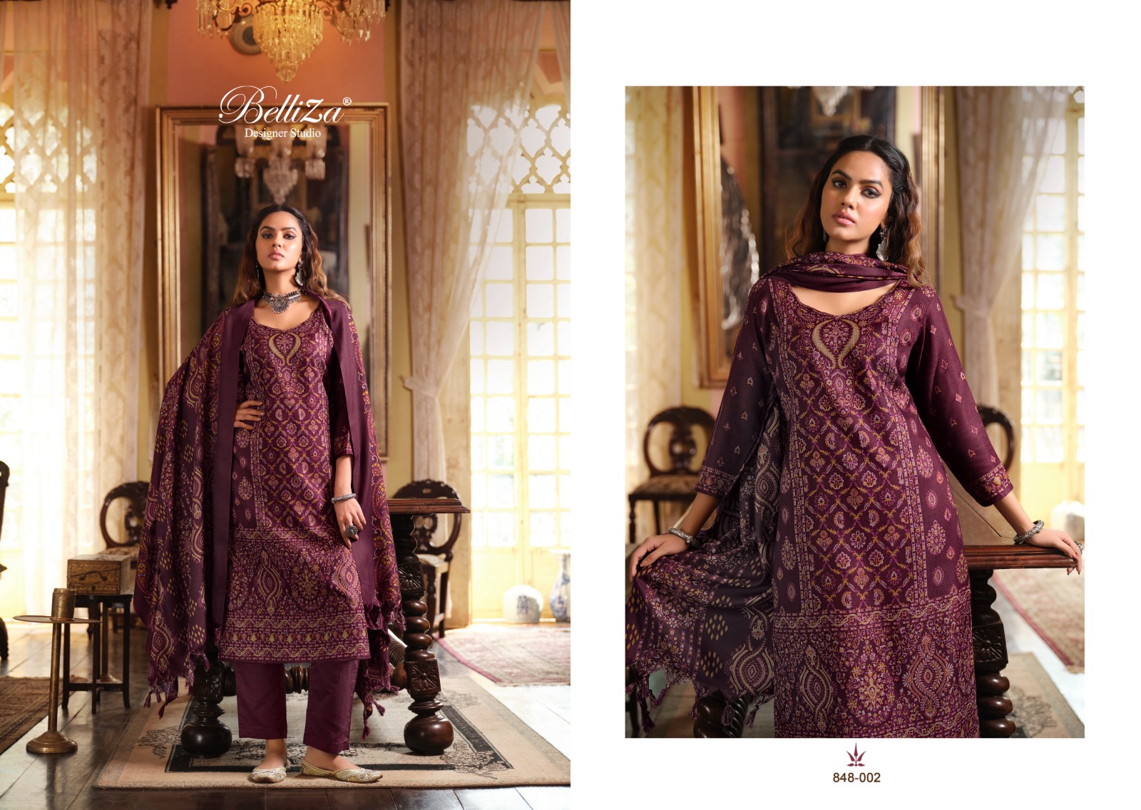 BELLIZA DESIGNER STUDIO CASHMERA KAANI WOOLEN PASHMINA SUIT