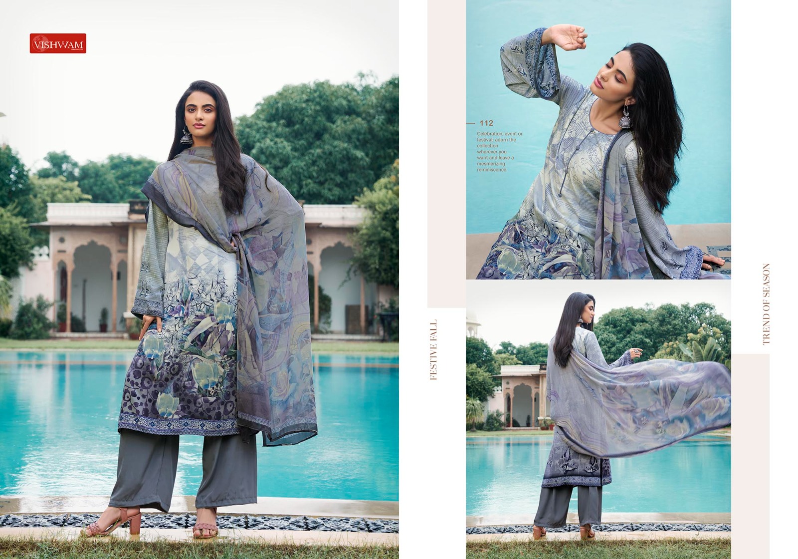VISHWAM FABRICS ESPRESSO DIGITAL PRINT CREPE SUIT